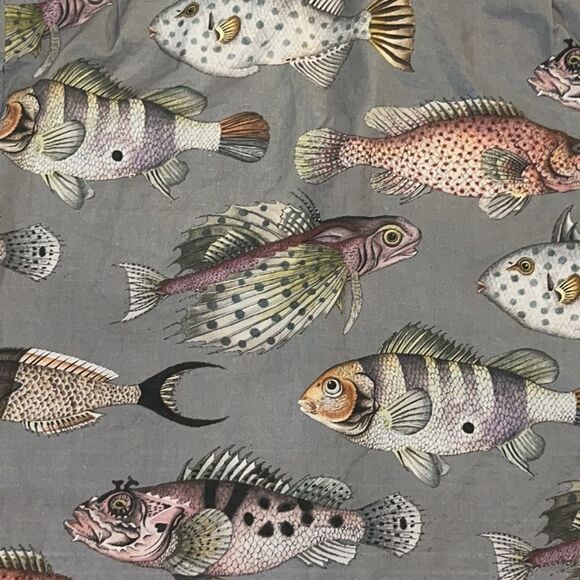 Soil & Co. Long Sleeved 100% Cotton Multi-Fish Design Casual Button Down Large - Picture 9 of 9